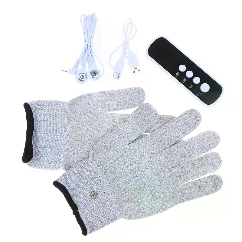 Micro Current Therapy Massage Electric Shock Gloves Stimulate The Fingers In The Hands To Unblock Meridian Massage Equipment