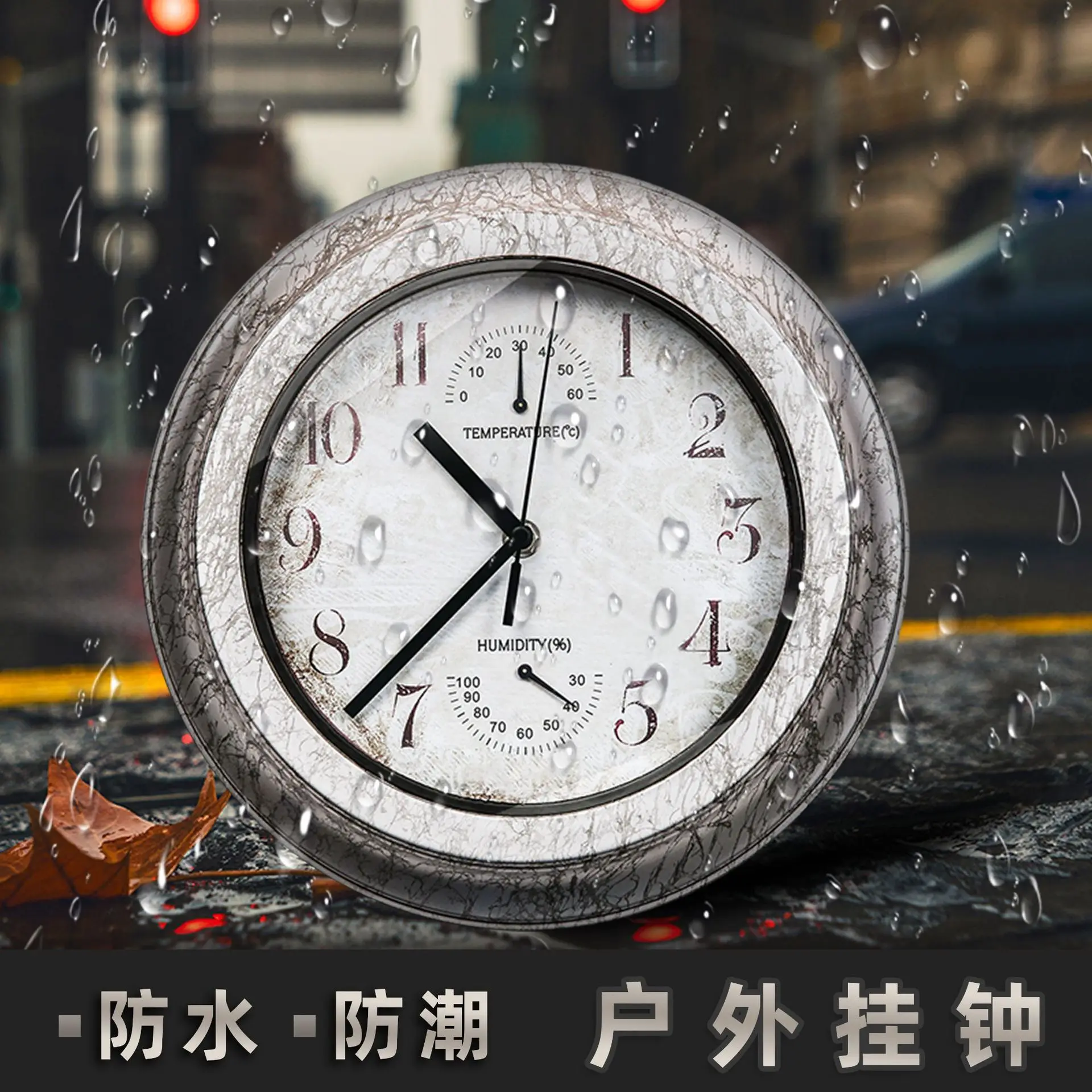 Waterproof Wall Clock for Bathroom and Kitchen, Moisture-Proof, Outdoor