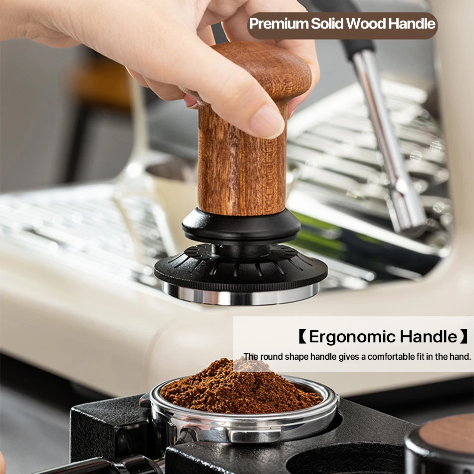 Constant Pressure Espresso Tamper 51mm 53mm 58mm  Espresso Thread Tampers Wooden Handle Coffee Tamper Barista Tool