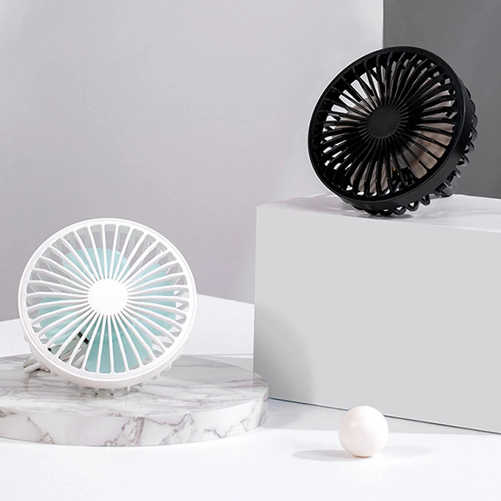 

USB Car Air Outlet Fan Black Mini Portable Fan for Truck Car Cooling 360 Degree Rotation Air Circulation Nightlight