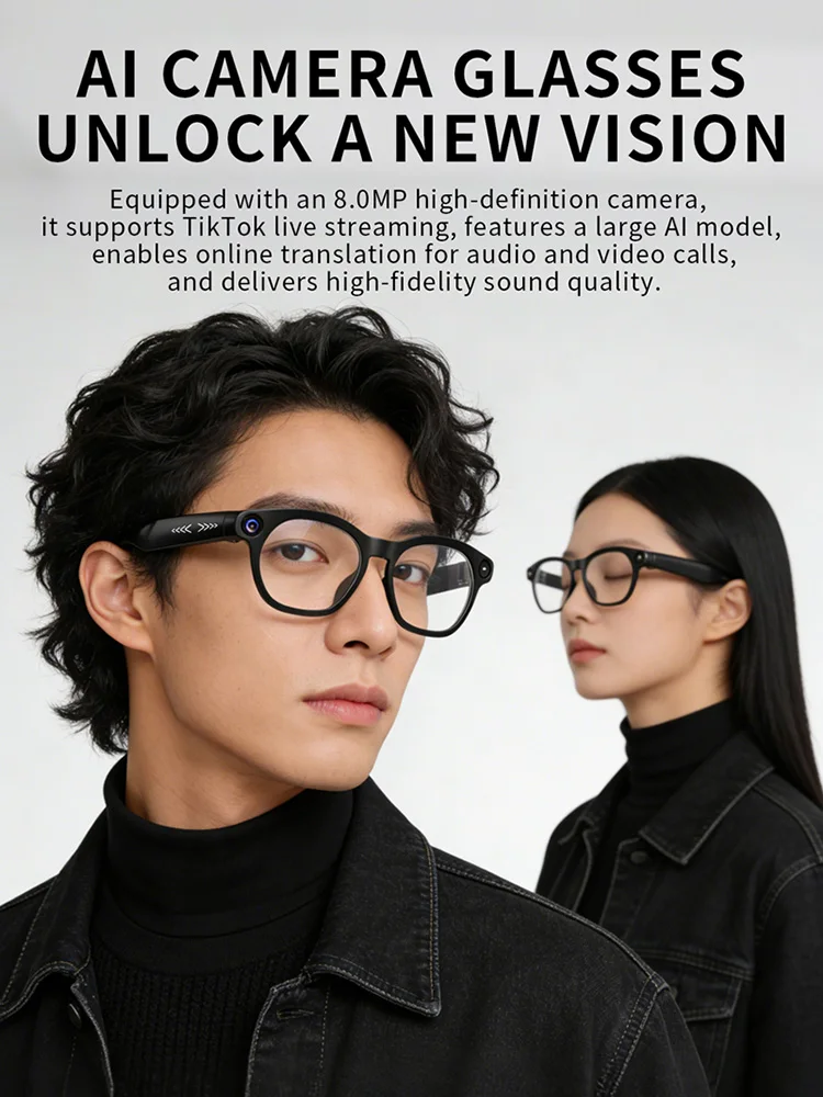 2026 CY03 New AI Smart Glasses 800W Pixel HD Camera Video Bluetooth Call Real time Translation Live Streaming Smart Glasses