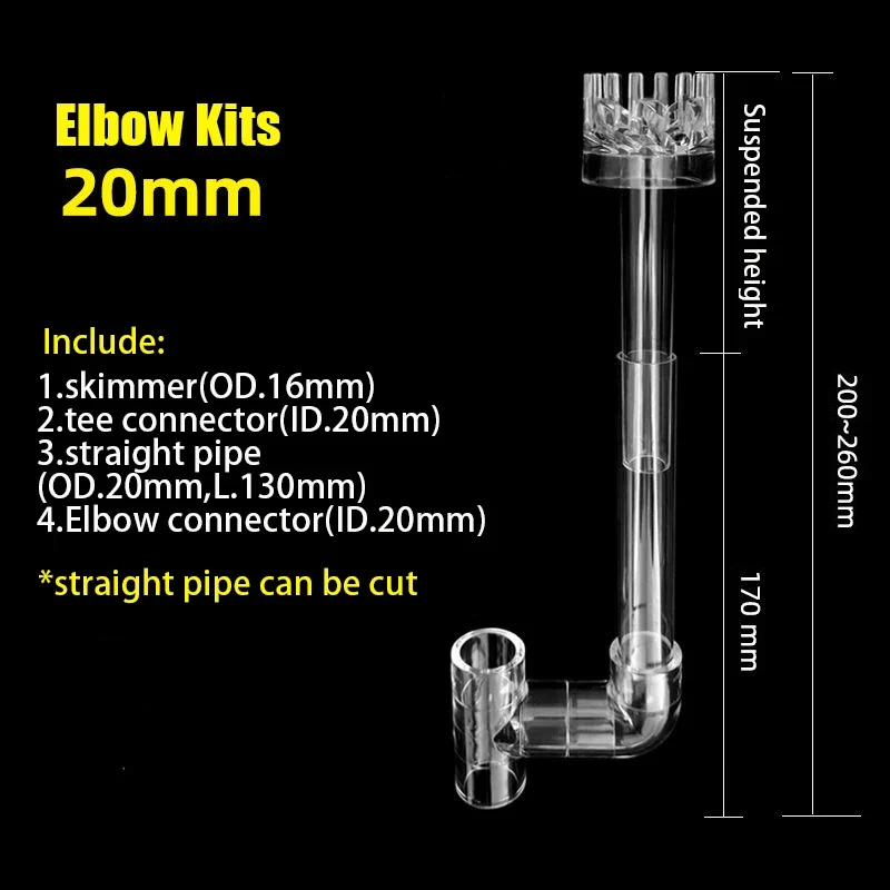 DIY Acrylic Aquarium Skimmer Lily Pipe Spin Surface Inflow Outflow Water Plant Tank Filter Cleaning Fish Tank Accessories