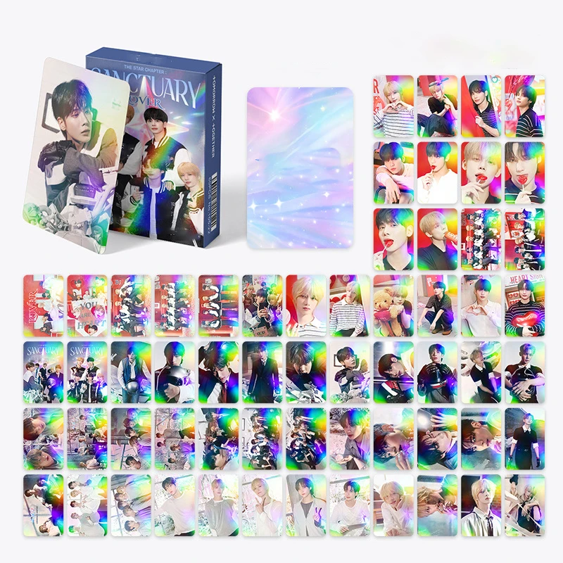 60Pcs/Set Kpop Beomgyu Yeonjun SANCTUARY Album Laser Photocards Huneingkai Soobin Fashion Lomo Cards Postcard Fans Birthday Gift