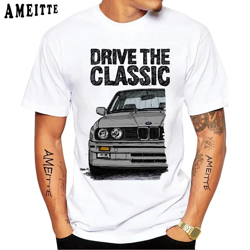 Drive The Classic Old E21 Print T-Shirt Vintage E30 M3 E36 M5 T-Shirt  Turbo Car Design Short Sleeve Boy Top Hip Hop White Tees