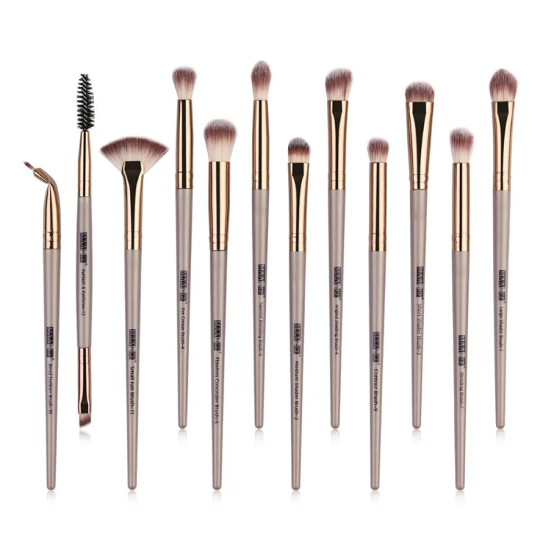 12Makeup Brush Full Set of Portable Beauty Tools Eyeshadow Brush Set