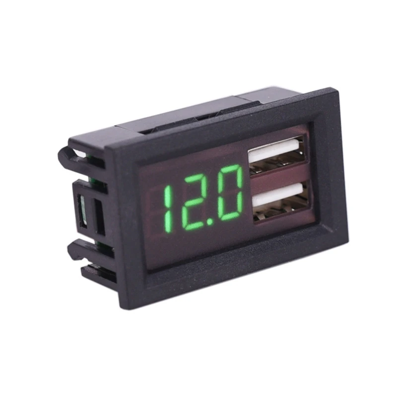 2024 New LED Digital Display Voltmeter Mini Voltage Meter Battery Tester Panel For DC 12V Car Motorcycle Vehicle USB 5V 2A