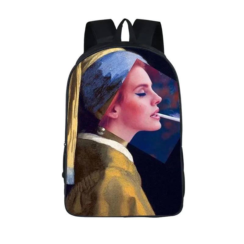 Venus vestindo uma mochila de máscara para mulheres, famosa mochila interessante de pintura estética, mochila de grande capacidade para adolescentes, paródia