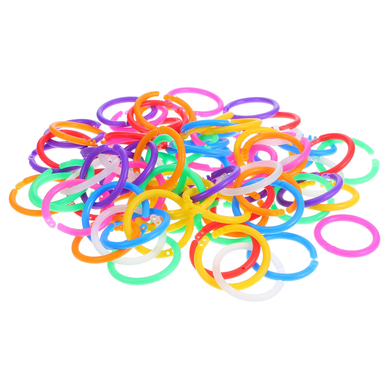 80 قطعة من البلاستيك الموثق متعدد الألوان حلقات أوراق فضفاضة صغيرة للحرف اليدوية سجل القصاصات سلاسل المفاتيح بطاقات فلاش ملزمة مقاطع متنوعة صغيرة