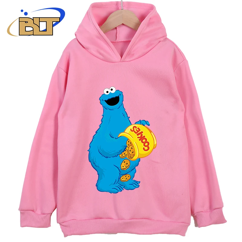 Sesame Street Printed Kids Clothing New Kids Hoodies Classic Sportswear Pink Casual Tops Suitable for Boys and Girls