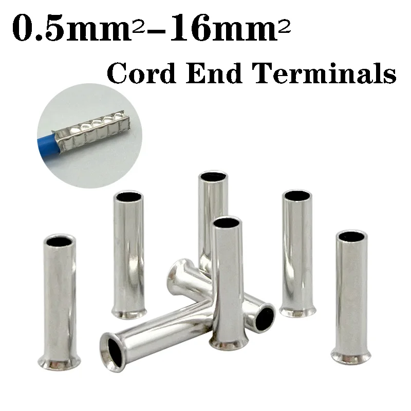 Pure Copper Non-Insulated Cord End Terminals Kit EN0508 EN1008 EN4009 Naked Wire Ferrules Crimp Terminals Wire Connector