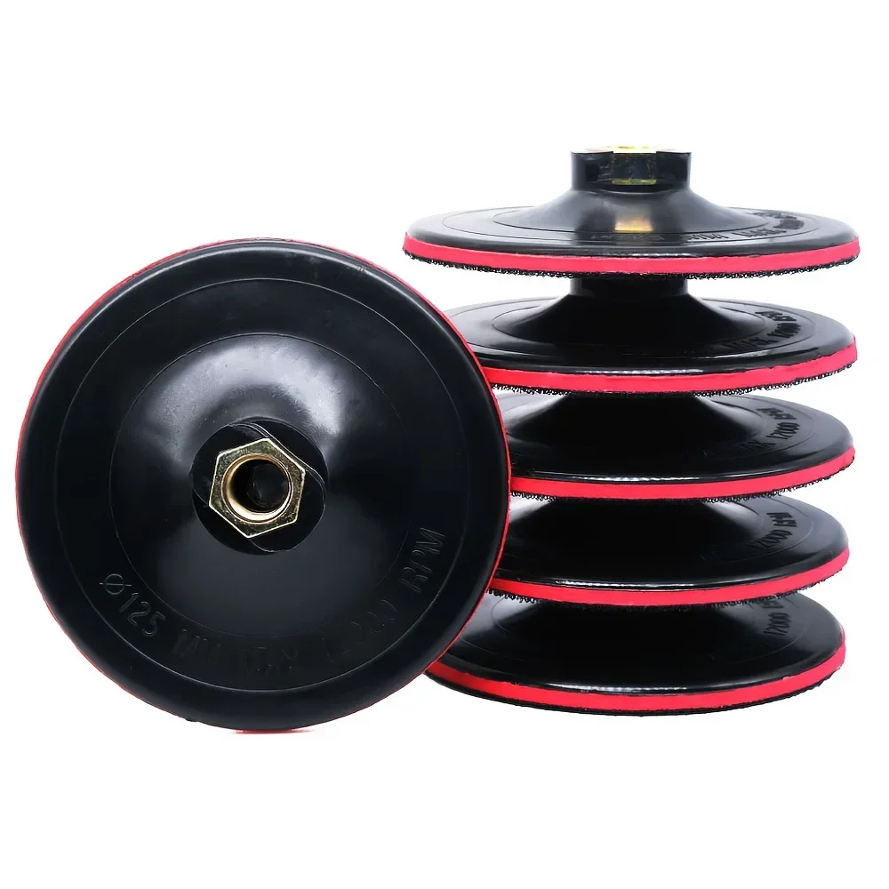 

1 шт., 5-дюймовая пенопластовая пластиковая подложка M14 5/8-11, шлифовальный диск для угловой шлифовальной машины, полировальные подушечки, полировальное колесо, клей