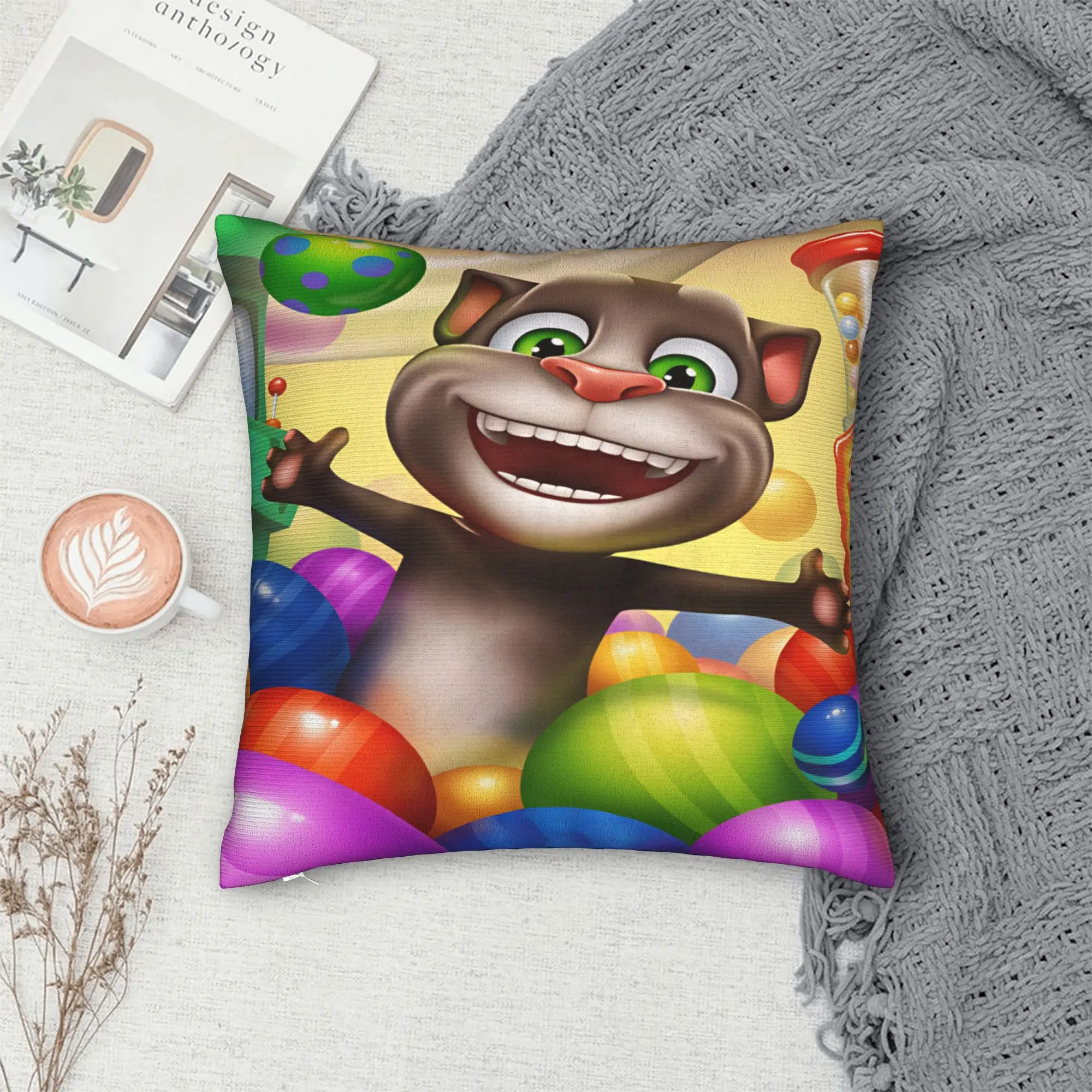 Game T-Talking T-Tom And F-Friends Pillow Cover  Square Cushion Cover Novelty Pillow Case For Wedding Party Home Decor