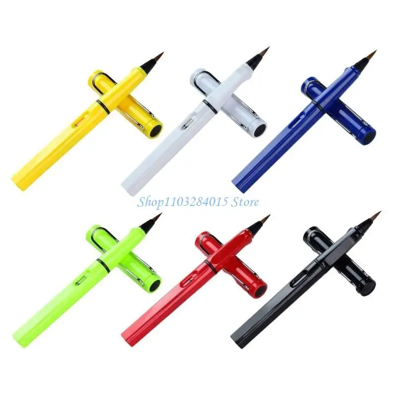 R6FF Portable Pen Set of 6 Soft Tip Fountain Pens for Writing Painting