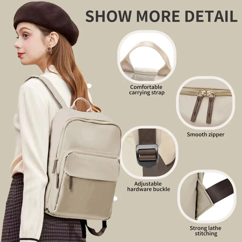1PC Fashionable and Simple Large Capacity Women's Backpack Travel Business Bag Laptop Bag Wallet Computer Storage Bag