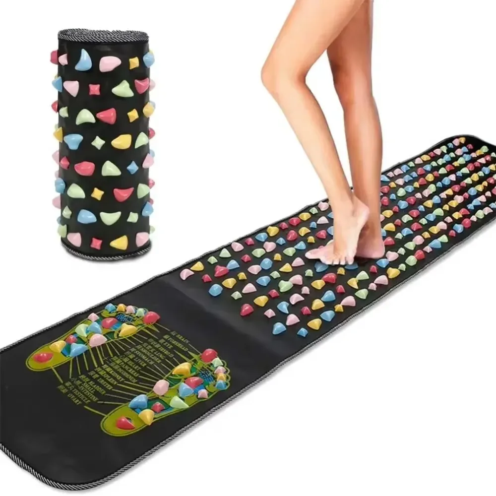 

Large Folding Reflexology Massage Mat with Color-coded Dots - Full Body and Foot Massage Mat, PP Stone Bed Design