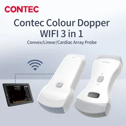 Ręczny system diagnostyki ultradźwiękowej CONTEC Color Doppler WIFI CMS1600 (sonda 3 iN 1) Wypukła i sonda liniowa, iOS/Android