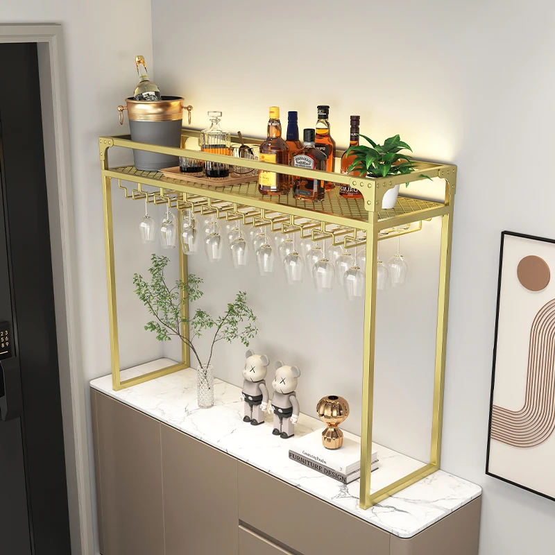 Space-Saving Countertop Wine Glass Holder with Drip Tray Multi-Purpose Barware Organizer for Kitchen Dining Room Wine Rack
