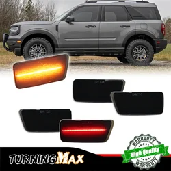 Car LED Front / Rear Bumper Side Marker Turn Signal Lights Parking Lights For Ford Bronco Sport 2021 2022 2023 Fender Flare Lamp