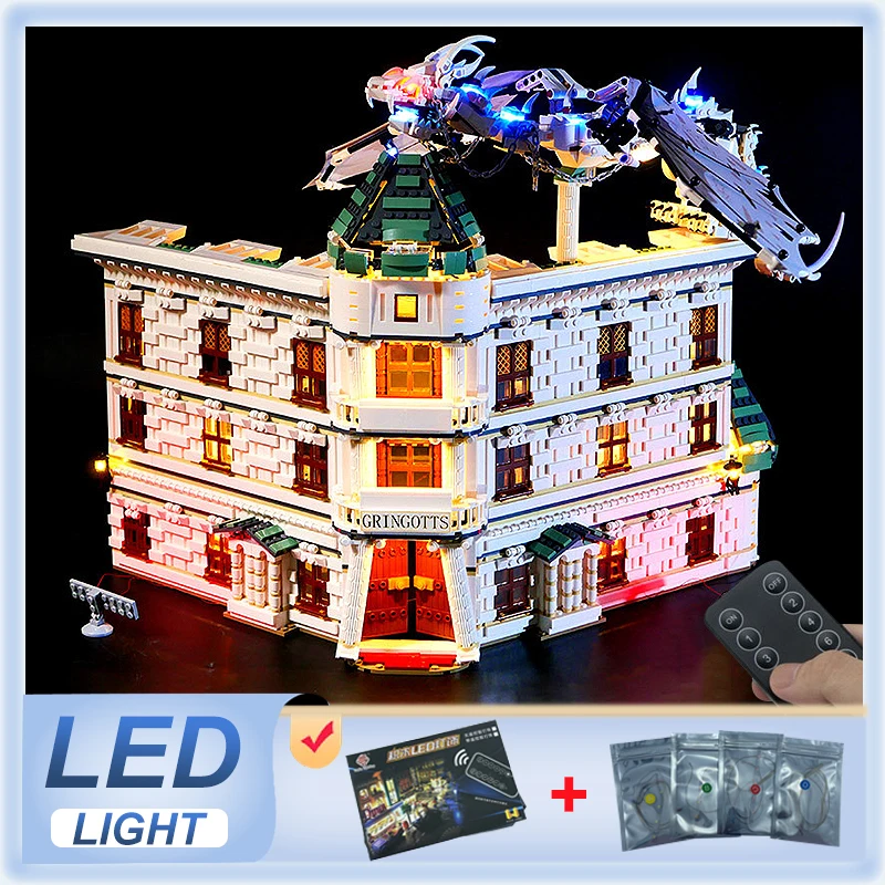 Diy Rc Led Light Kit Voor Lego 032101 Diagon Alley Bank (Alleen Led Licht, Zonder Blokken Model)