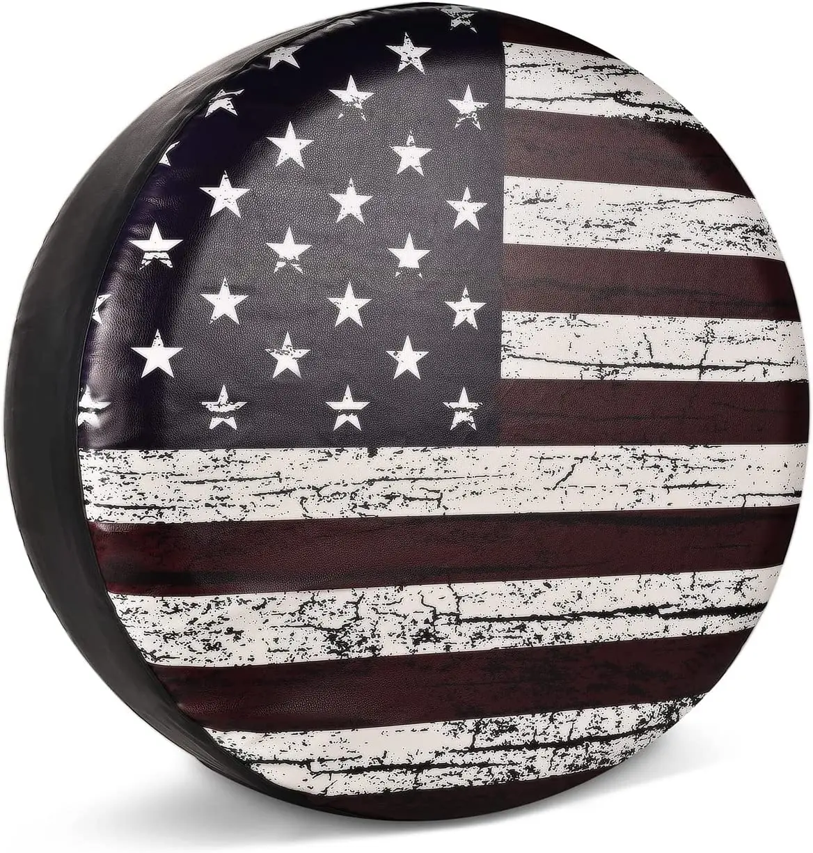 

Jayke Joy Spare Tire Cover, Wheel Cover with American USA Flag PVC Leather Waterproof DustProof Universal Fit for Car Trailer