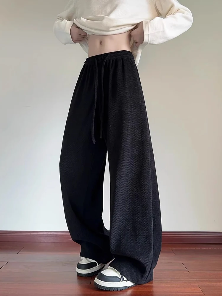 

Bla Wheat Patterned Casual Pants Men's Autumn Winter Trendy Straight Leg Wide Leg Loose Drapey Pants Comfortable Polyester ...