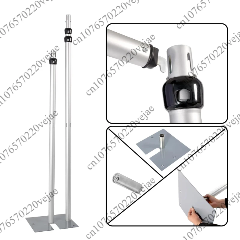 Silver 07 Length 7.2m * Height 3.6m Pipe and Drape Backdrop Stand Kit, Heavy Duty Adjustable Metal Background Support for Events