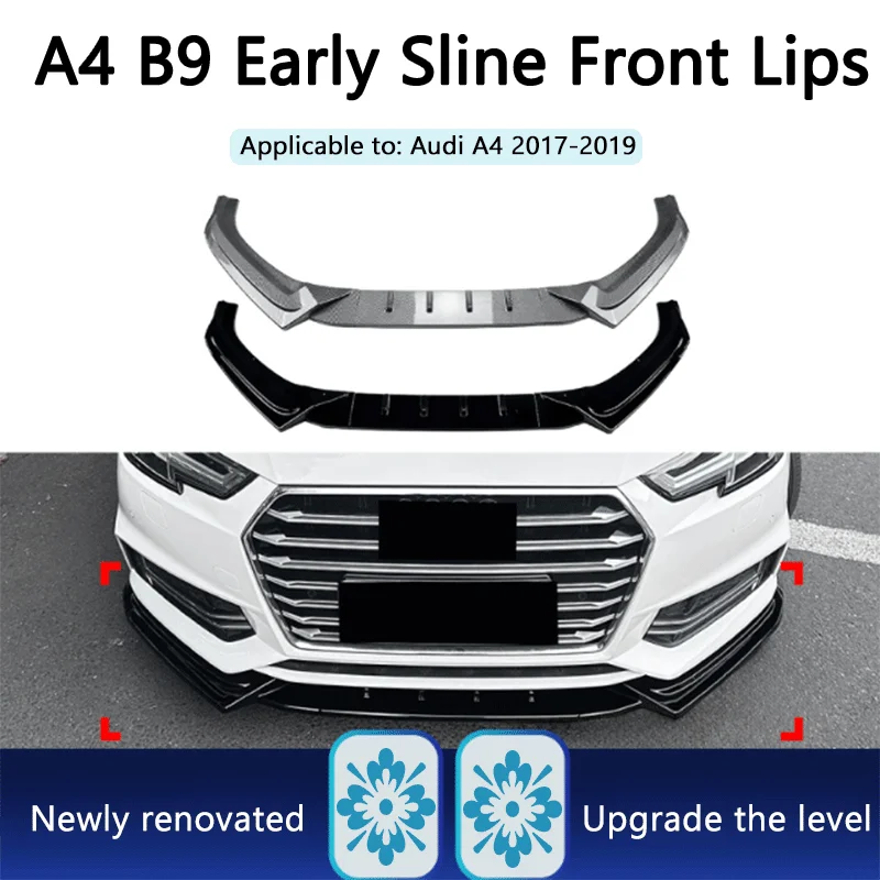 High Quality Front Shovel Front Lip Chin Corner Modification Accessories For Audi A4 S4 B9 Sline 2017-2019