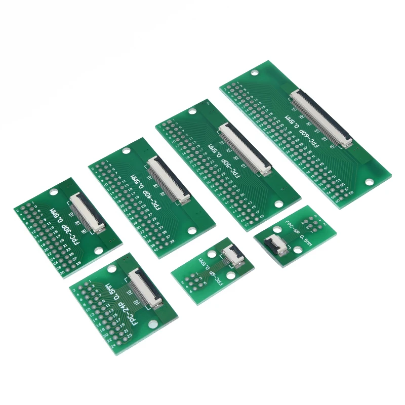 FPC/FFC Adapter Board 0.5mm to 2.54mm 6/8/10P/12/20P/24P/26P/30P/34P/40/60P 80pin DIP Board Pitch Converter Single Board PCB