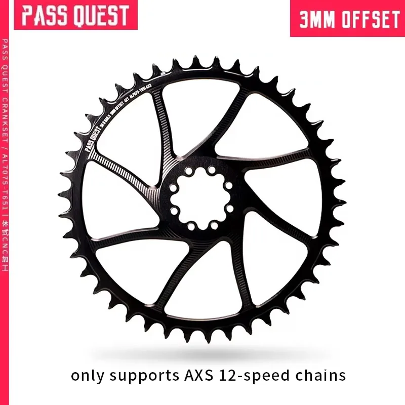 

PASS QUEST 8-Nails (3mm offset) Round Narrow Wide Chainring 40-54T Force/AXS bike Chainwheel Bicycle Accessories