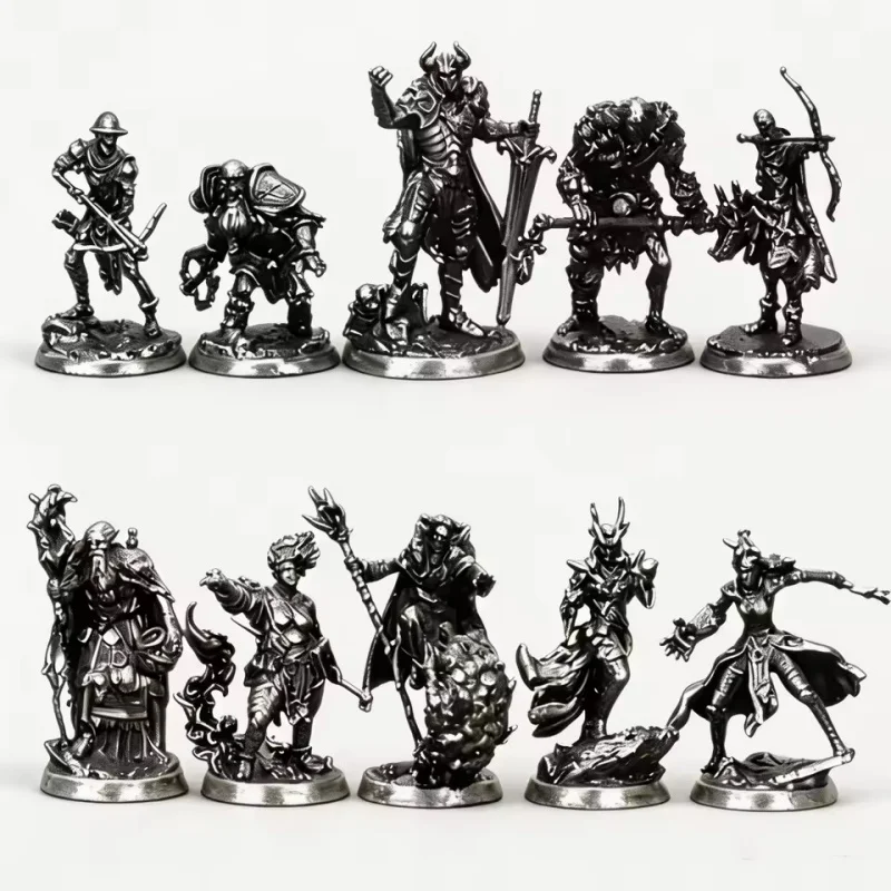 Fantasy Tabletop Metal Miniatures Holy Light Heroes And Shadow Undead Paintable Collectible Statues For Strategy Game Display