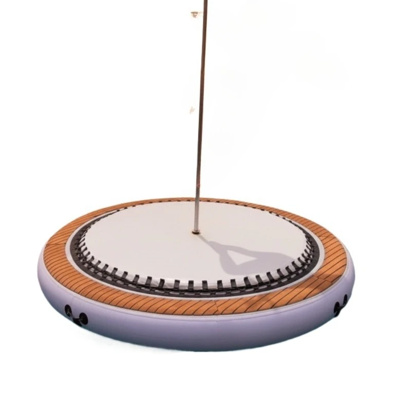 Inflatable floating water platform with dance pole