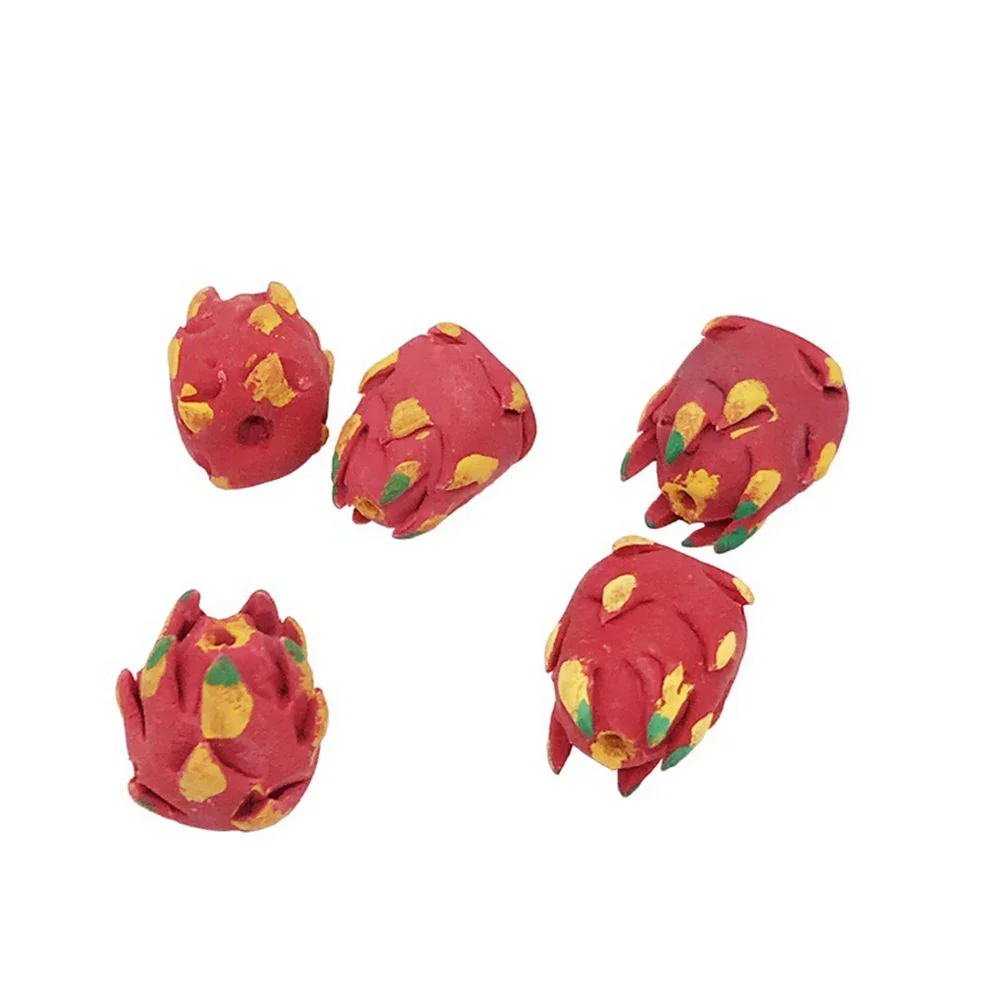 5Pcs 1/12 Dollhouse Miniature Accessories Mini Resin Pitaya Simulation Dragon Fruit Model for Doll House Decoration ob11