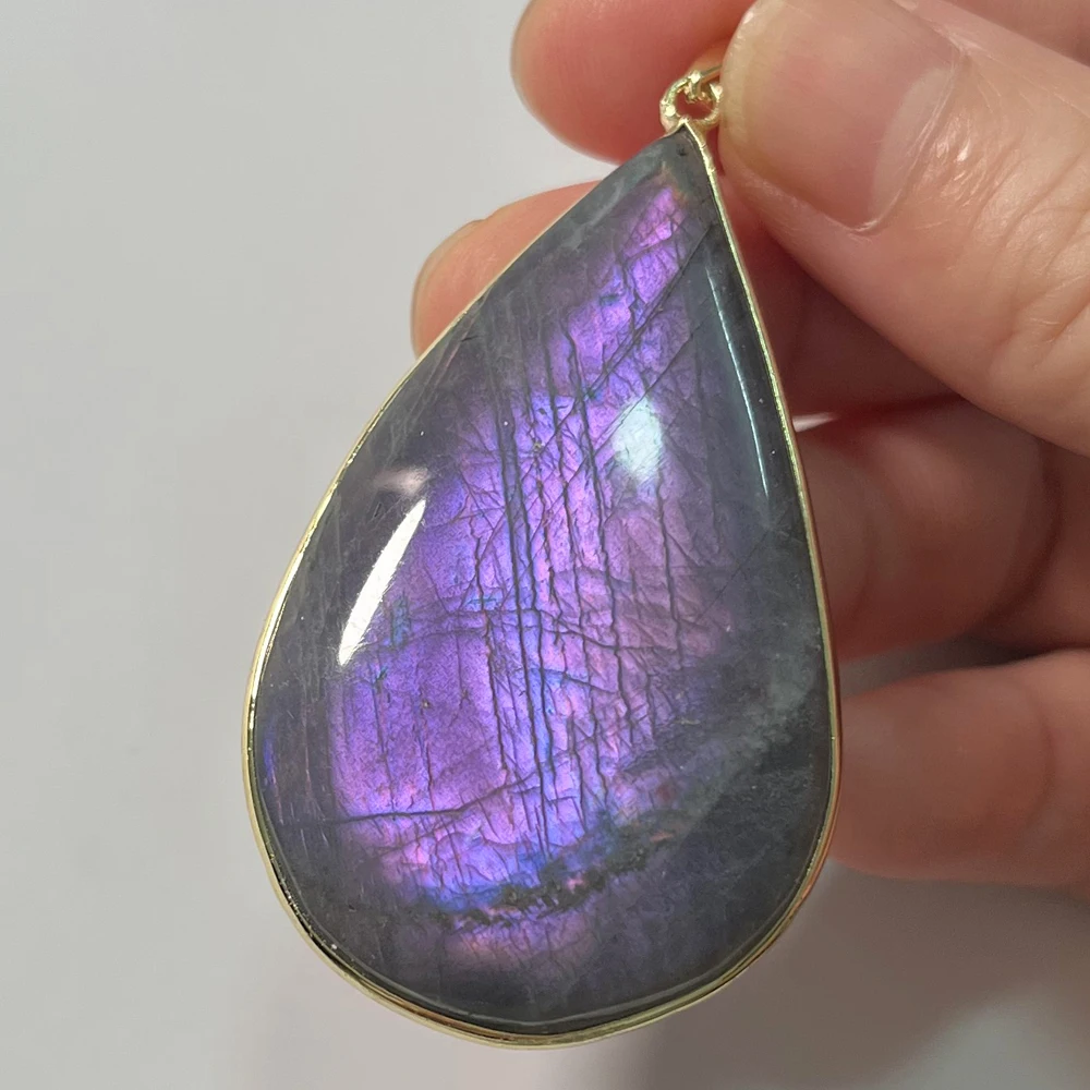 Natural Stone Multicolour Labradorite Pendant 1Pcs