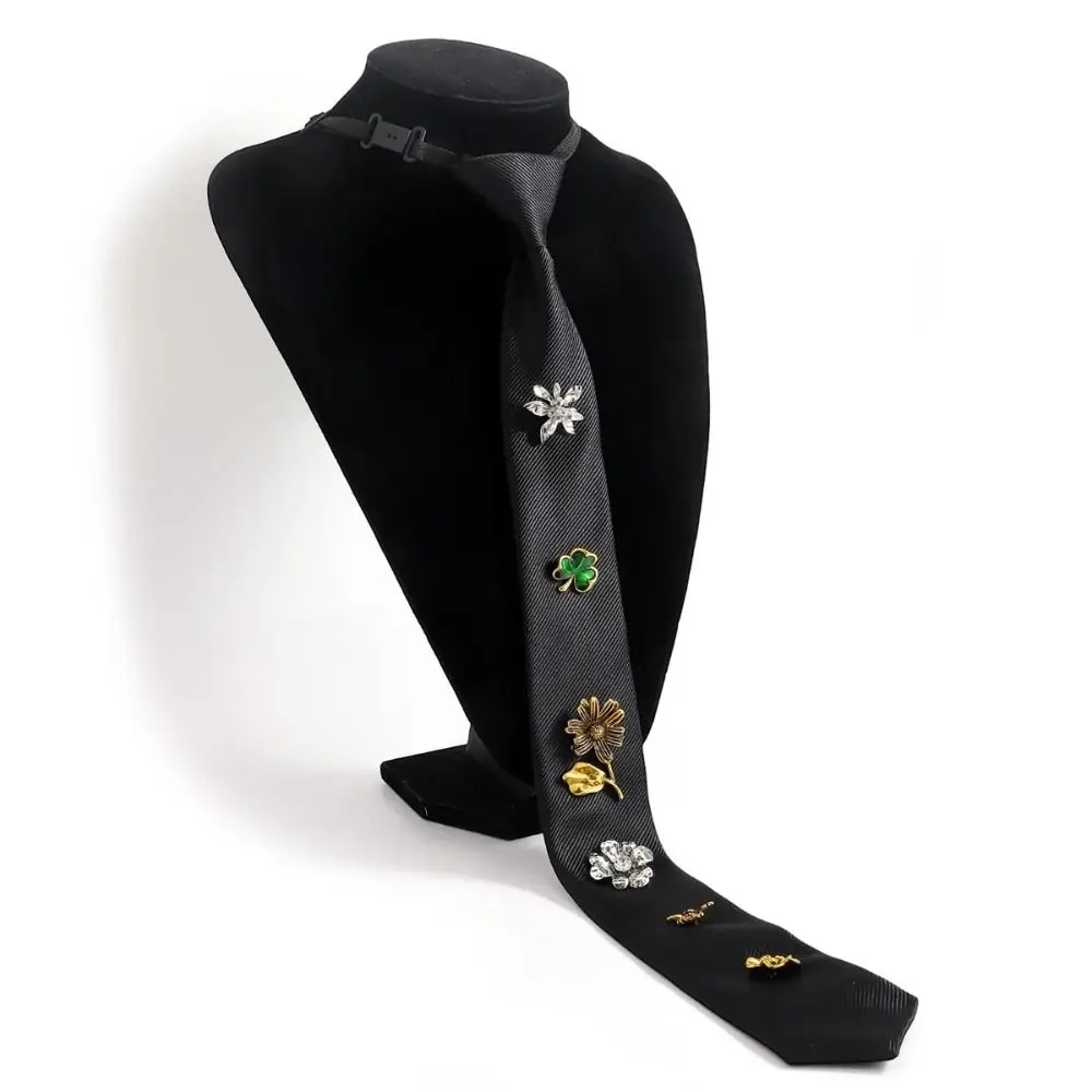 ربطة عنق أنيقة على شكل زهرة كورية على شكل نحلة سوداء من حجر الراين وربطة عنق على طراز هاراجوكو وربطة عنق يوميًا #4