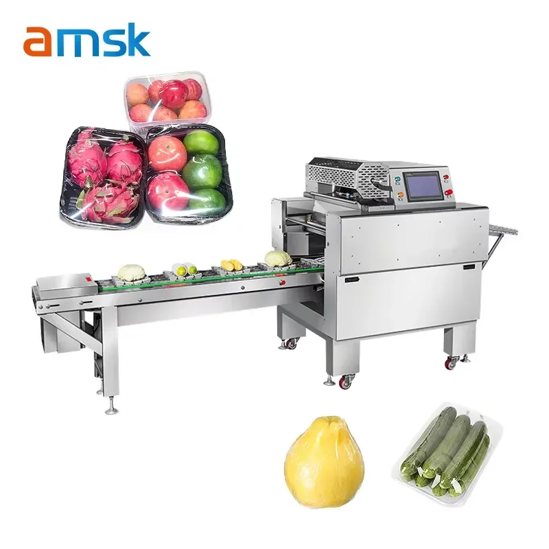 AR25 Multifunctional Automatic Plastic Wrap Packaging Machine Weighing and Product Coding Vegetable Plastic Wrap Packaging