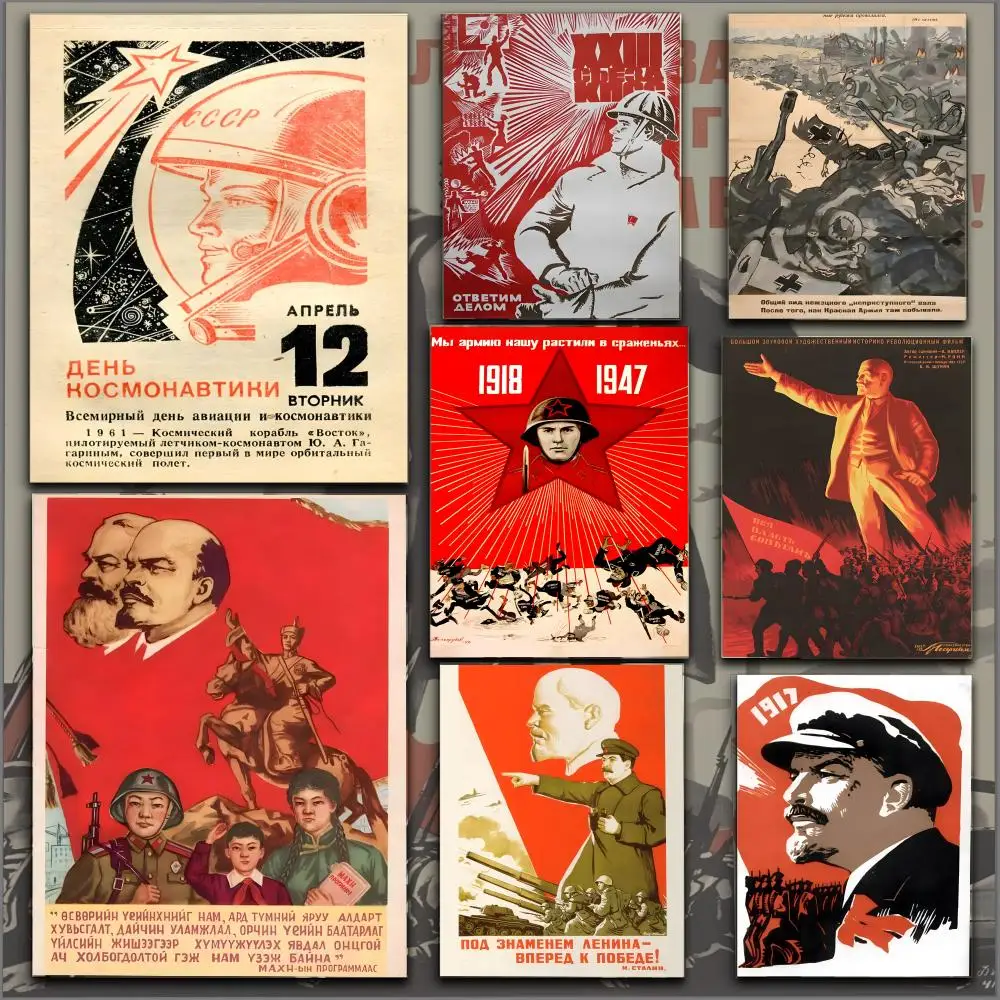 Vintage Stalin UdSSR CCCP Poster HD Anime Hot Theme Sänger/OST/Film-Wasserdicht Selbstklebende Heimdekoration