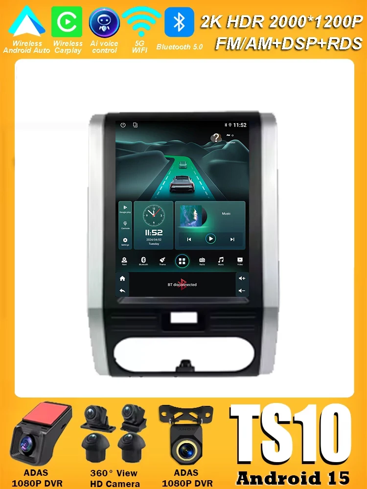 For Nissan X-Trail 2 T31 XTrail 2007-2015 9.7 inch Android 16 Multimedia Video Player Bluetooth Mirror Link Vertical Screen GPS