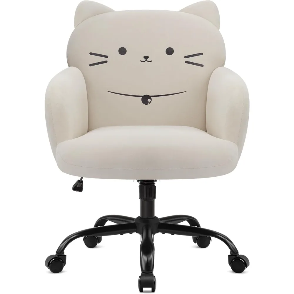 Home Office Velvet Vanity Chair with Wide Seat and Modern Upholstered Tufted Armchair for Comfort and Style