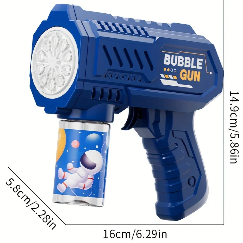 Espaço pistola de bolha elétrica brinquedo portátil arma de bolha brinquedo ao ar livre sem bateria sem bolha de água