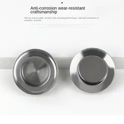 Door Handles Stainless Steel Door Knobs Recessed Invisible Handle Cabinet Pulls Proof Door Round  Sliding Handle Pull