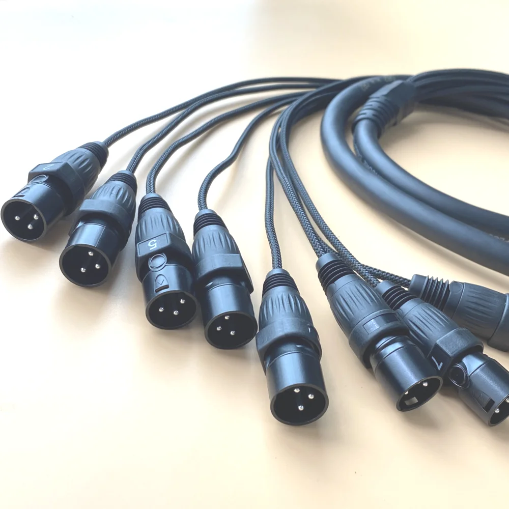 5Meter 4/6/8 Line XLR DMX Snake Cable Audio DJ Stage Lighting Sound Signal Spliter Cable 3Pin Male Female Mixer Mic Multi-media