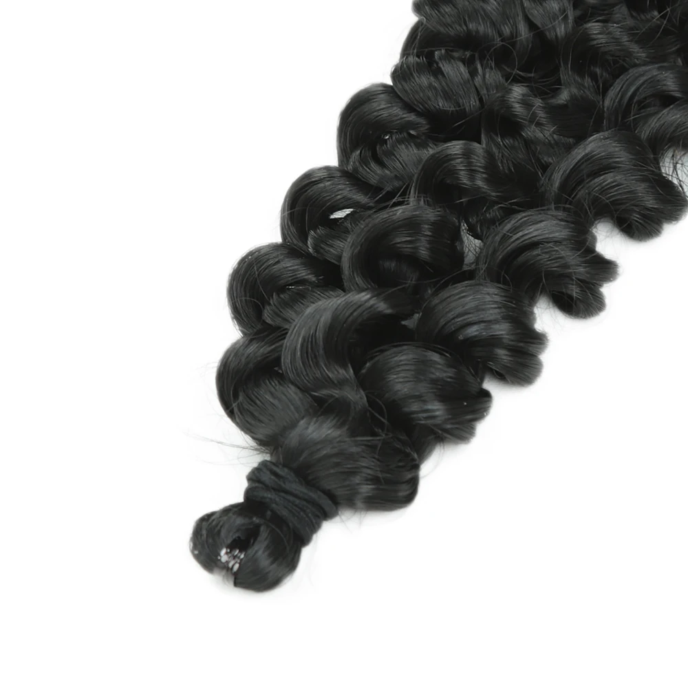 Deep Wave Twist Synthetic Braiding Hair Extensions Pre-Feathered Boho Box Braids for Goddess Water Wave Crochet Hair