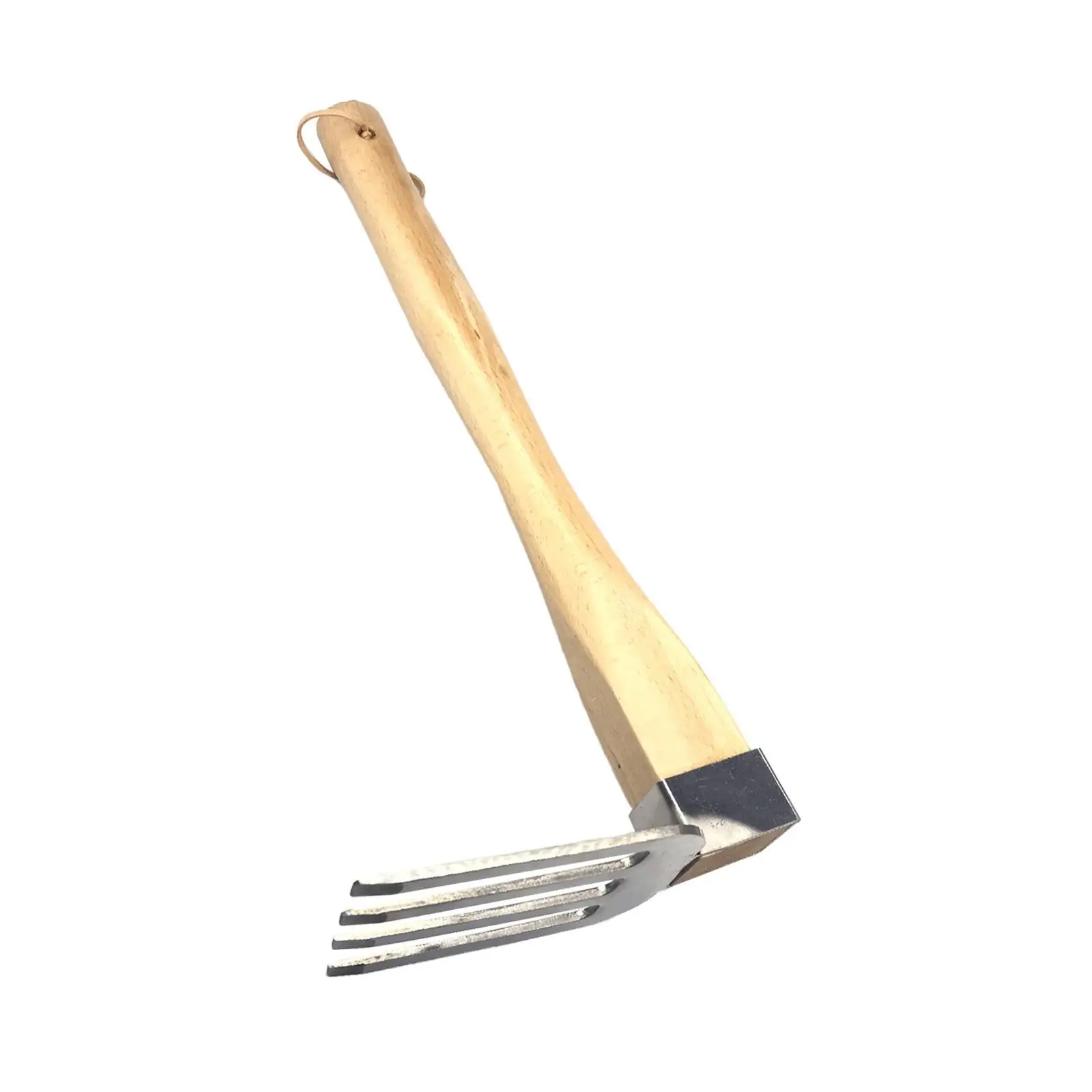 Compact Garden Rake Tool with Wood Handle for Soil Cultivation