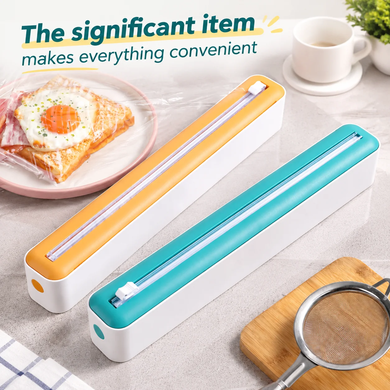 Household Magnetic Multi-functional Cling Film Cutter Tear-Free Sliding Cutter Suitable for Plastic Cling Film and Aluminum Foil