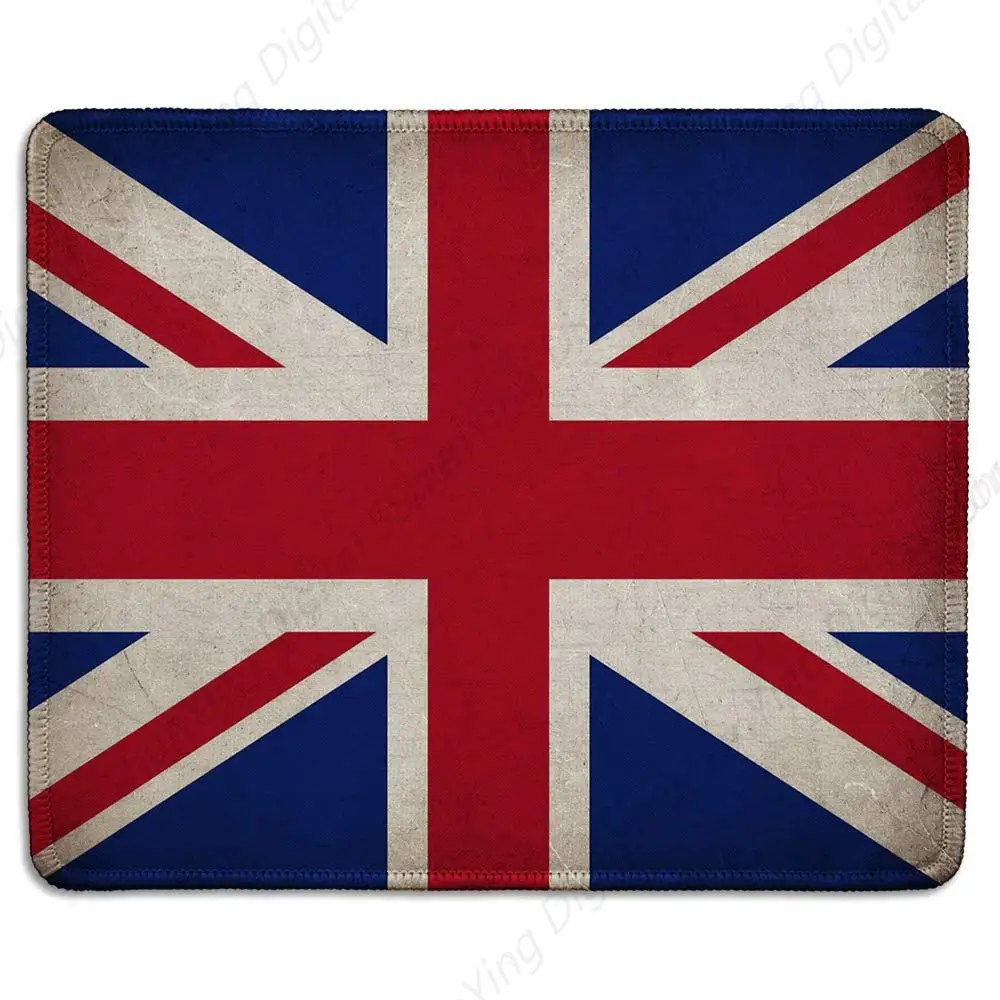 

Computer Game Mouse Pad Union Jack Uk Flag Mouse Pad With Retro Grunge Logo Sewn Edges Gift 25*30cm