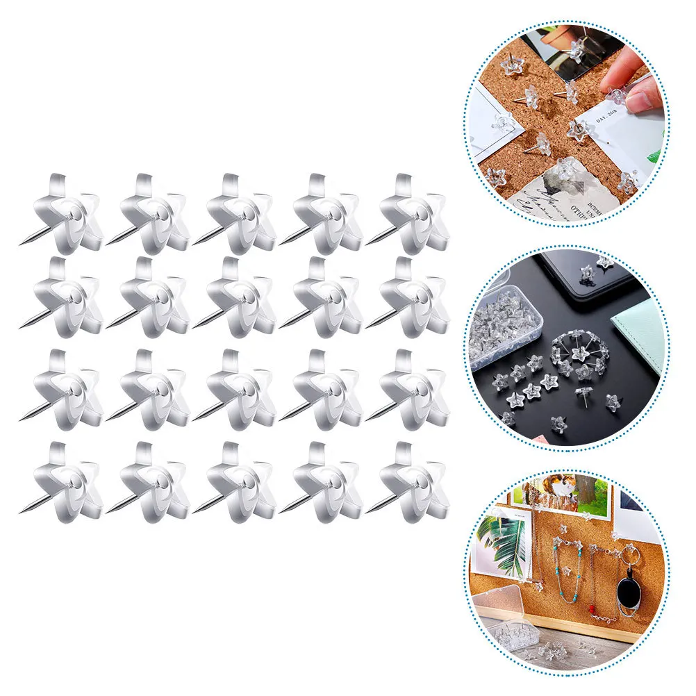 200 قطعة دبابيس ضغط على شكل نجمة مسامير إبهام بلاستيكية لجدار الفلين نشرة ملصق صور اللوازم المكتبية المنزلية