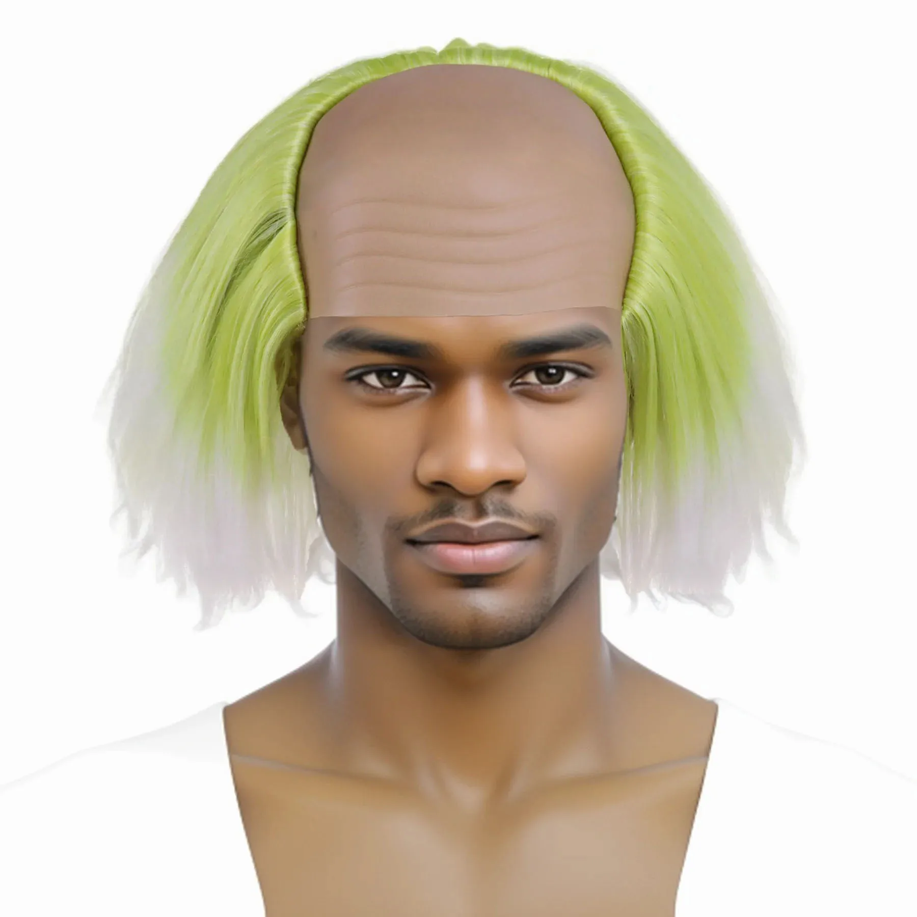 شعر مستعار اصطناعي أومبير أخضر أبيض مهرج أصلع خوذة أنيمي ريك تأثيري شبح المشاعر جنون عالم عبقرية زي قدس