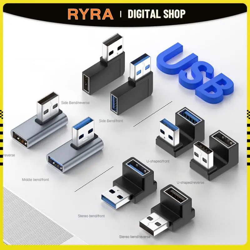 USB-адаптер RYRA с углом 90 градусов, переходник А Папа-Мама, U-образная коннектор USB 3,0 для компьютера, телефона, планшета, USB-адаптер