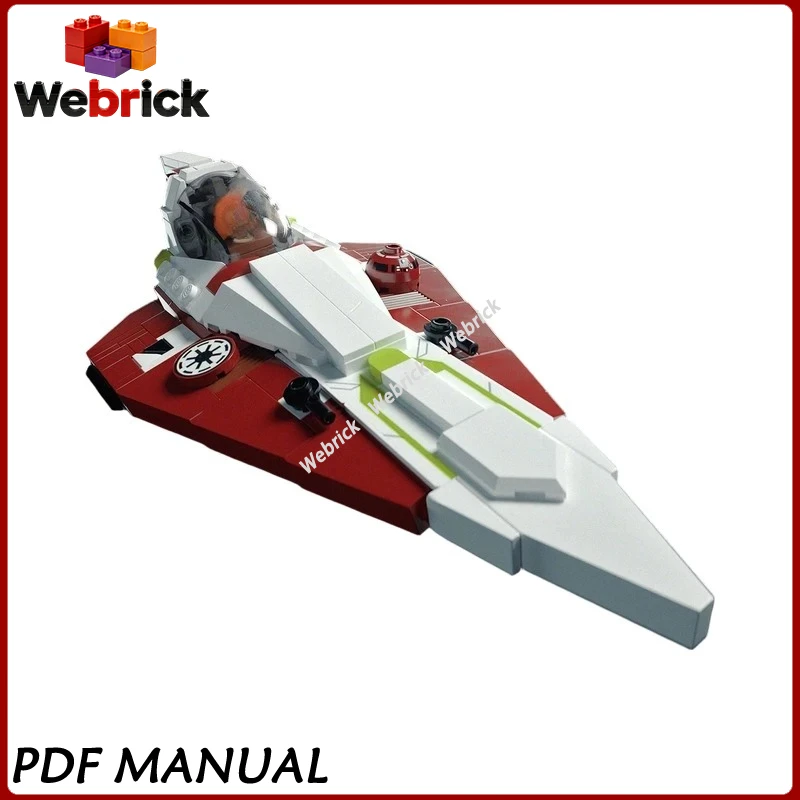 Compact Aerospace Interceptor MOC Building Blocks Set, DIY Assembly Starfighter Model For Desktop Display