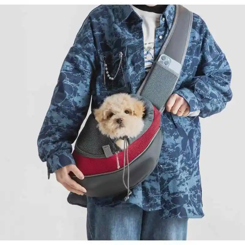 

1Pc Pet Bag Cat Dog Travel Portable Cross-body Shoulder Bag Breathable Mesh Pet Backpack For Puppy Cat Hiking Camping